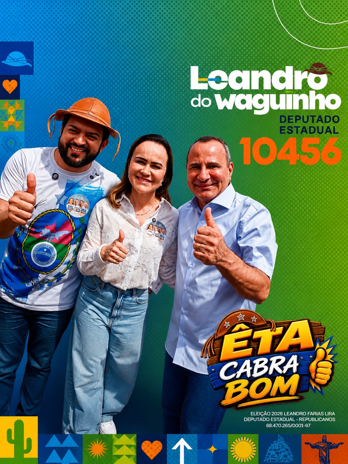 Leandro do Waguinho com apoiadores, número 10456